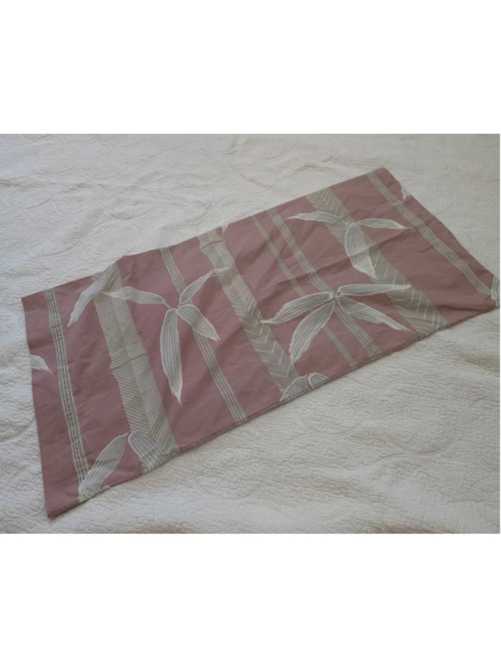 RARE Vintage 80's Wamsutta King Sheet SET Pink Beige Bamboo Print Boho 4Pc Set